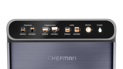20-Bar, 2-Cup Black Stainless Espresso Machine
