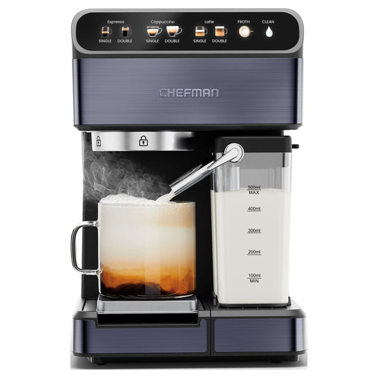 20-Bar, 2-Cup Black Stainless Espresso Machine